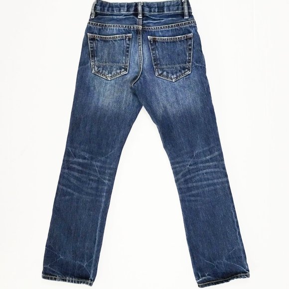 Gap Kids 1969 Slim Straight Denim Jeans Girls 10 Adjustable Waist Faded Whiskers - Picture 6 of 6